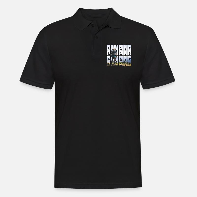 camping - Männer Poloshirt - Schwarz