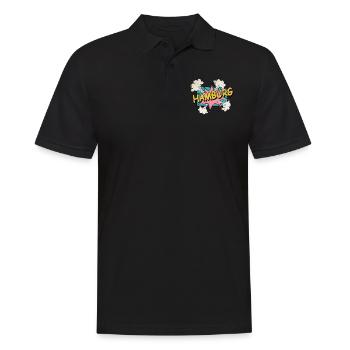 Hambourg Allemagne Ville Police Pop Art Comic - Polo Homme - noir - Devant - Kai (181cm)