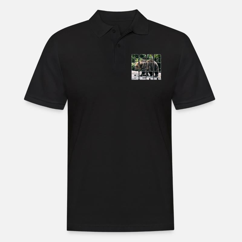 Bär - Männer Poloshirt - Schwarz