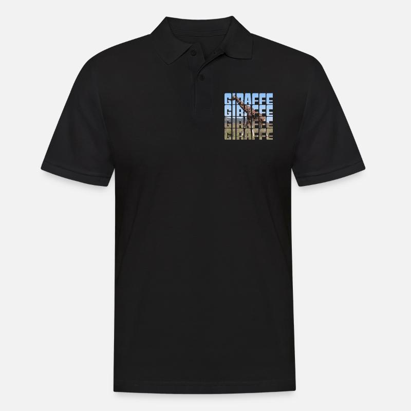 Giraffe - Männer Poloshirt - Schwarz