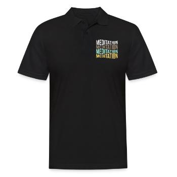 meditation - Männer Poloshirt - Schwarz - Vorne - Kai (181cm)