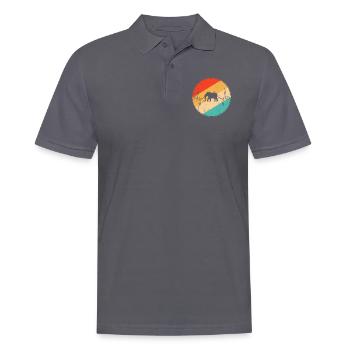 Elefant Retro Herzschlag - Männer Poloshirt - Anthrazit - Vorne - Nico (186cm)