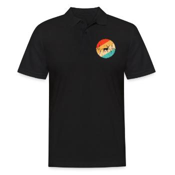 Deer Retro Heartbeat - Polo Homme - noir - Devant - Kai (181cm)
