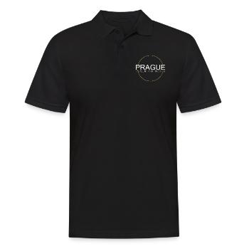 Prag - Männer Poloshirt - Schwarz - Vorne - Kai (181cm)