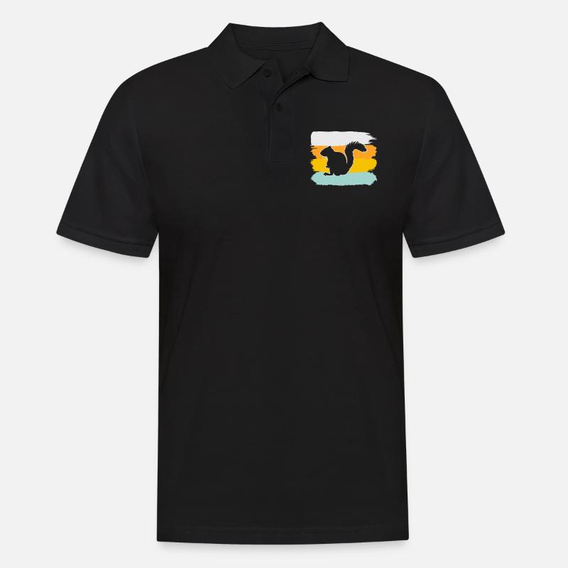 Eichhörnchen Retro - Männer Poloshirt - Schwarz