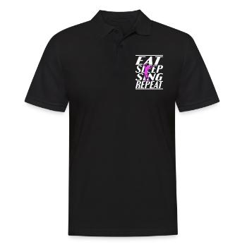 Manger dormir Chanter - Polo Homme - noir - Devant - Kai (181cm)