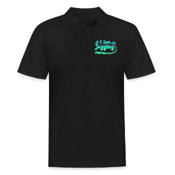 Ich liebe Joggen - Männer Poloshirt - Schwarz - Vorne - Kai (181cm)