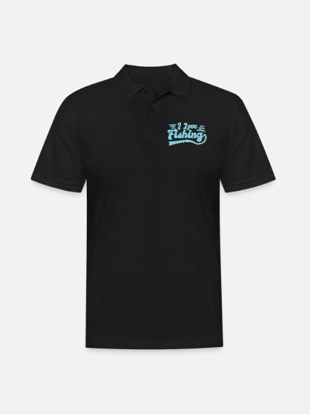 I love fishing - Men's Polo Shirt - black