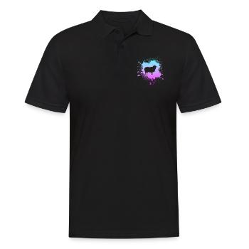Sheep - Men's Polo Shirt - black - Front - Kai (181cm)