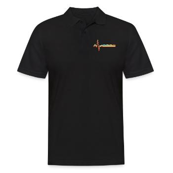 Krokodil Retro Herzschlag - Männer Poloshirt - Schwarz - Vorne - Kai (181cm)