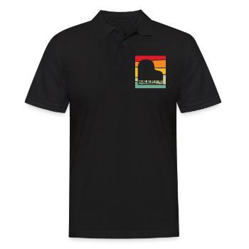 Klavier Retro - Männer Poloshirt - Schwarz - Vorne - Kai (181cm)
