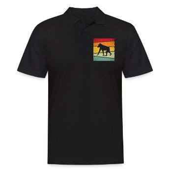 Singe Rétro - Polo Homme - noir - Devant - Kai (181cm)