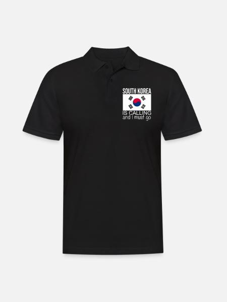 South Korea Quote - Men's Polo Shirt - black