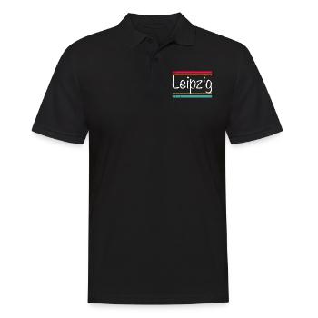 Leipzig - Männer Poloshirt - Schwarz - Vorne - Kai (181cm)