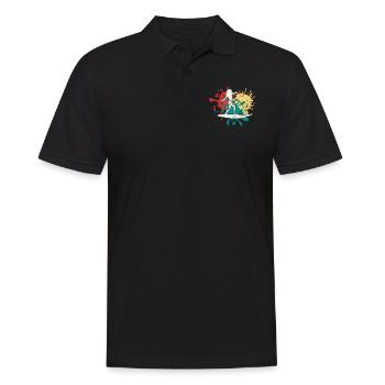 Surferin Silhouette - Männer Poloshirt - Schwarz - Vorne - Kai (181cm)