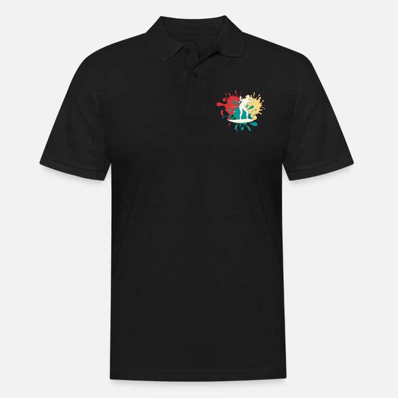 Surfer Silhouette - Männer Poloshirt - Schwarz