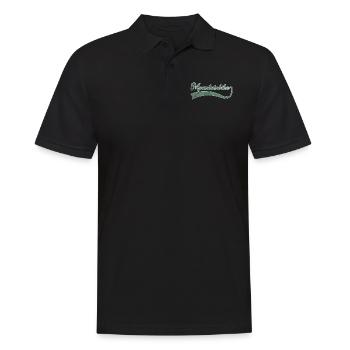 Mountainbike Schriftzug - Männer Poloshirt - Schwarz - Vorne - Kai (181cm)