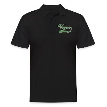 Vegan lettering - Men's Polo Shirt - black - Front - Kai (181cm)