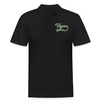 Vegan lettering - Men's Polo Shirt - black - Front - Kai (181cm)