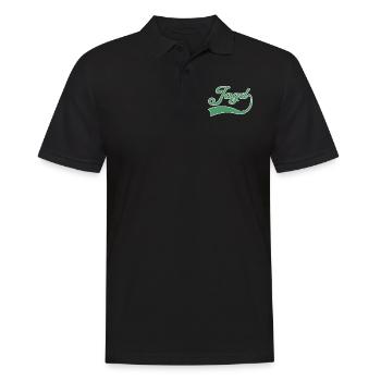 Wandern Schriftzug - Männer Poloshirt - Schwarz - Vorne - Kai (181cm)