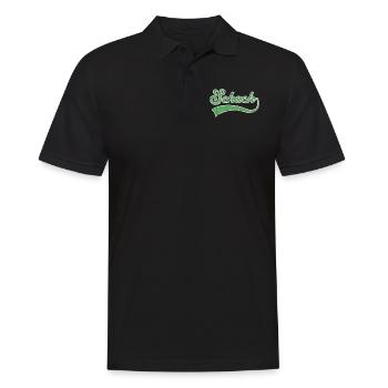 Schach Schriftzug - Männer Poloshirt - Schwarz - Vorne - Kai (181cm)