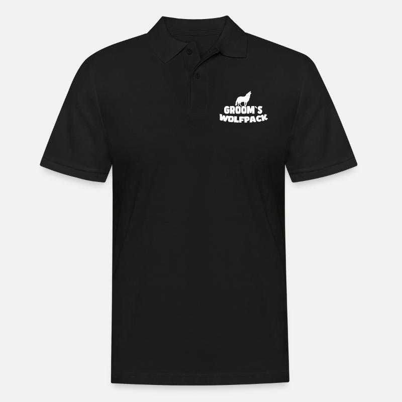 Bräutigam`s Wolfsrudel - Männer Poloshirt - Schwarz