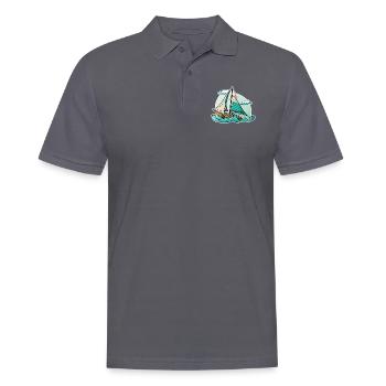 Boat Sailboat Sailing - Men's Polo Shirt - charcoal grey - Front - Nico (186cm)