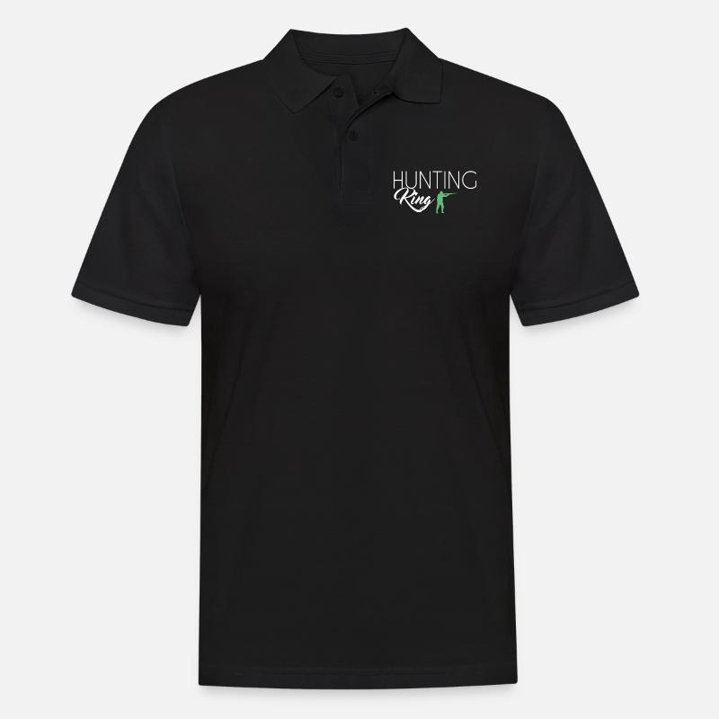 Hunting King - Männer Poloshirt - Schwarz