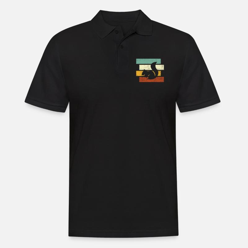 Eichhörnchen Retro - Männer Poloshirt - Schwarz