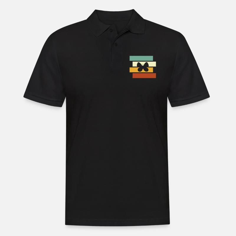 Schmetterling Retro - Männer Poloshirt - Schwarz