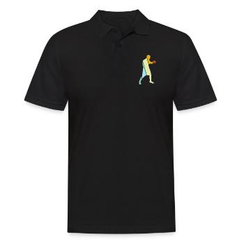 Boxen Retro - Männer Poloshirt - Schwarz - Vorne - Kai (181cm)