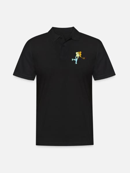 Eishockey Retro - Männer Poloshirt - Schwarz