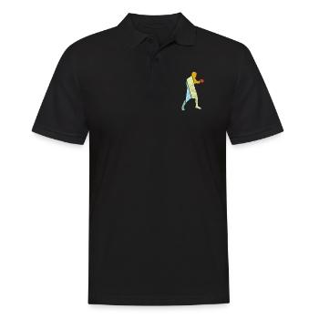 Boxen Retro - Männer Poloshirt - Schwarz - Vorne - Kai (181cm)