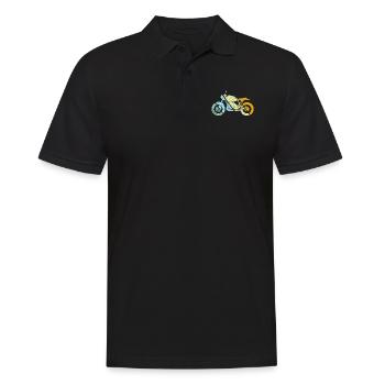 Moto Rétro - Polo Homme - noir - Devant - Kai (181cm)