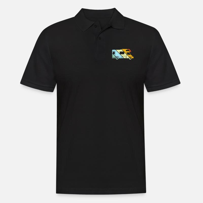 Wohnmobil Retro - Männer Poloshirt - Schwarz