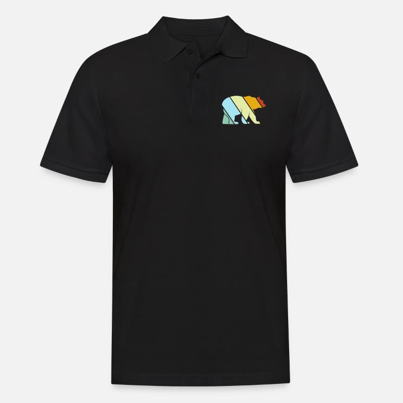 Bär Retro - Männer Poloshirt - Schwarz