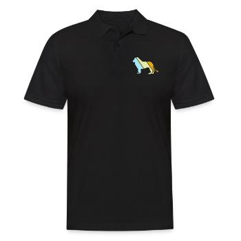 Lion rétro - Polo Homme - noir - Devant - Kai (181cm)
