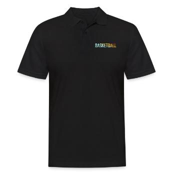 Basketball Retro - Männer Poloshirt - Schwarz - Vorne - Kai (181cm)