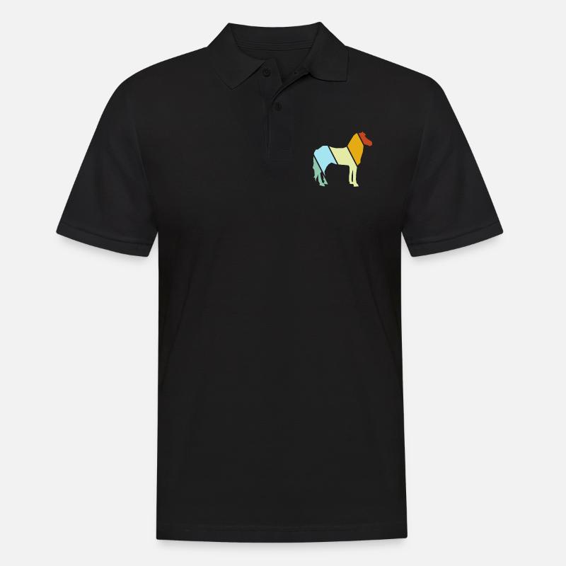 Pferd Retro - Männer Poloshirt - Schwarz