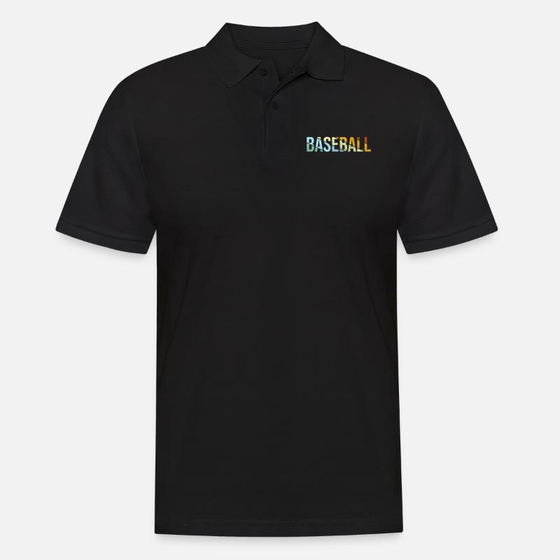 Baseball Retro - Männer Poloshirt - Schwarz
