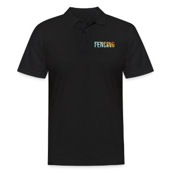 Fechten Retro - Männer Poloshirt - Schwarz - Vorne - Kai (181cm)