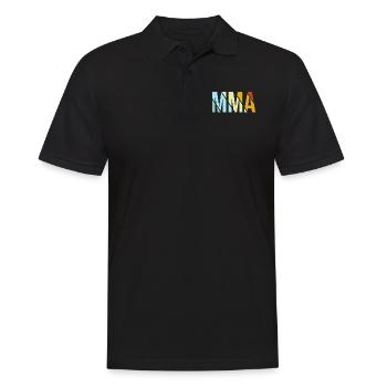 mma retro - Männer Poloshirt - Schwarz - Vorne - Kai (181cm)