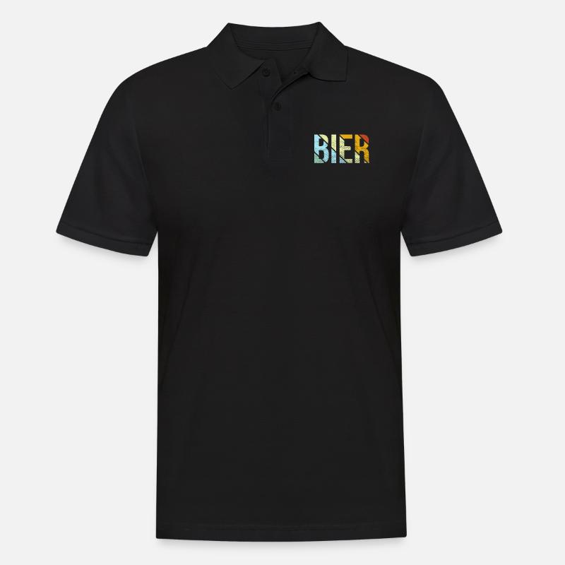 Bier retro - Männer Poloshirt - Schwarz
