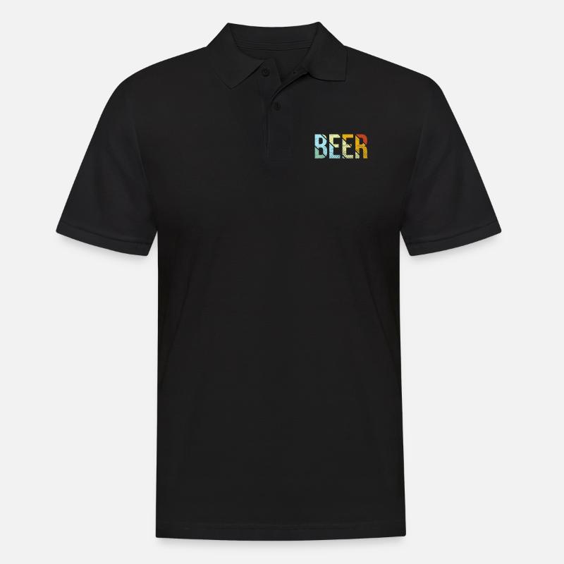 Bier retro - Männer Poloshirt - Schwarz