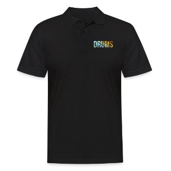 Drums Retro - Men's Polo Shirt - black - Front - Kai (181cm)