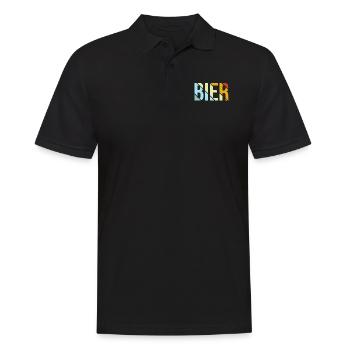 Bier Retro - Männer Poloshirt - Schwarz - Vorne - Kai (181cm)