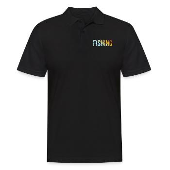 Fishing Retro - Men's Polo Shirt - black - Front - Kai (181cm)