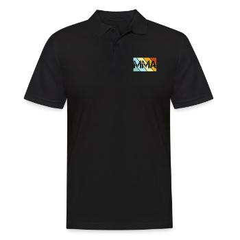 MMA Retro - Männer Poloshirt - Schwarz - Vorne - Kai (181cm)