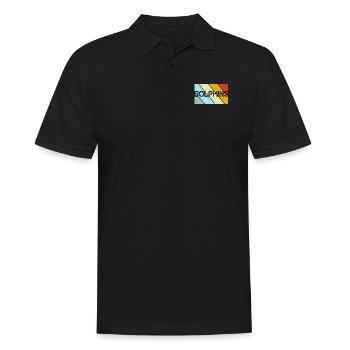 Delfin Retro - Männer Poloshirt - Schwarz - Vorne - Kai (181cm)