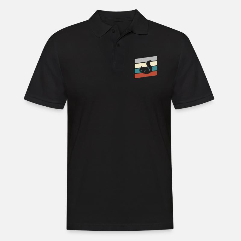 Eichhörnchen Retro - Männer Poloshirt - Schwarz